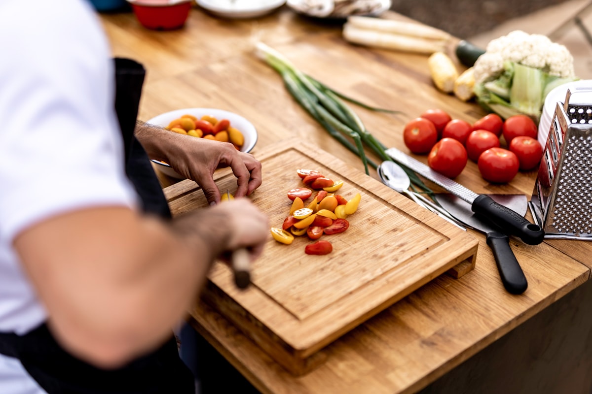 Nutritious colorful meal preparation